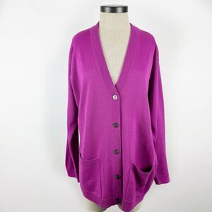 Outlander Vintage Women's Pink Wool Blend Button Front Sweater Cardigan Medium